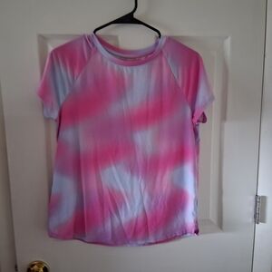 Athletic Works Pink and Light Blue Short Sleeve Tee